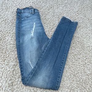 blue straight leg jeans